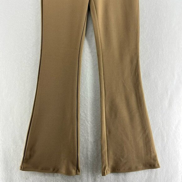 H&M Bell Bottom Pants Women's Sz S Brown Seamless Slim Fit Flare Leg Stretch - Picture 7 of 13